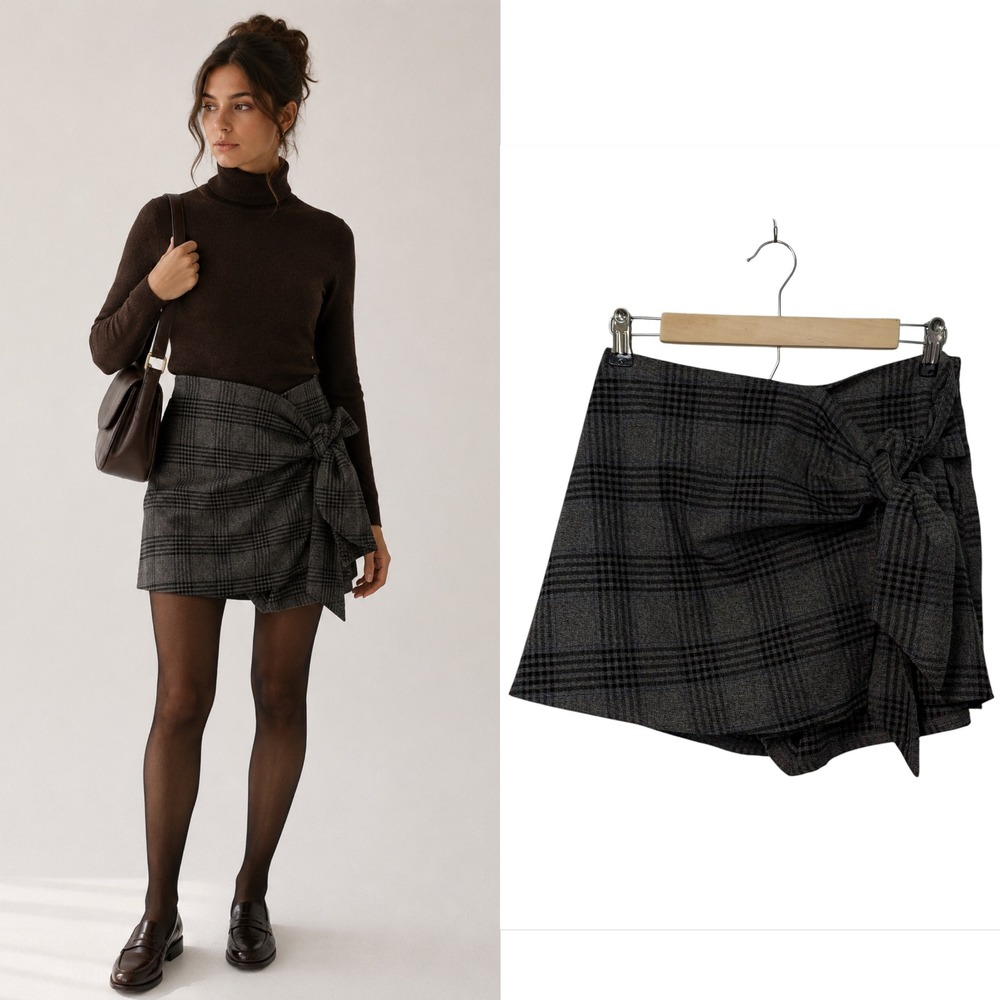 Abercrombie & Fitch Plaid‎ Skort Womens XS Mini Skirt Academia Preppy Old Money
